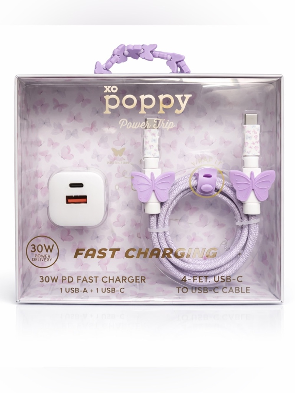 🌸☀️Poppy Power Trip 30W Fast Charging Gift Set | 30W Charger + USB-C Cable | NWT